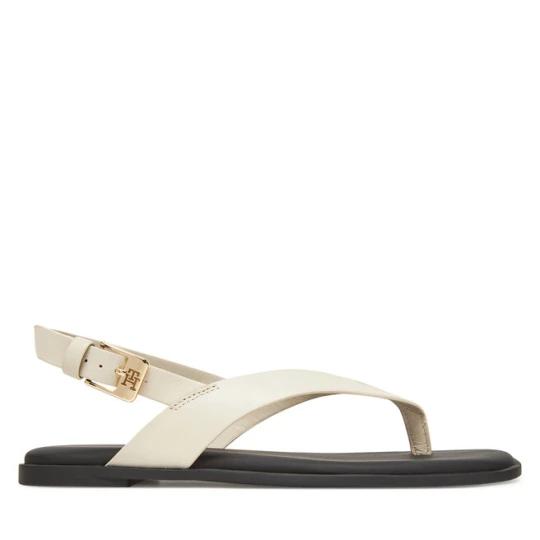 Zdjęcie produktu Sandały Tommy Hilfiger Color Block Thong Flat Sandal FW0FW08883 Écru