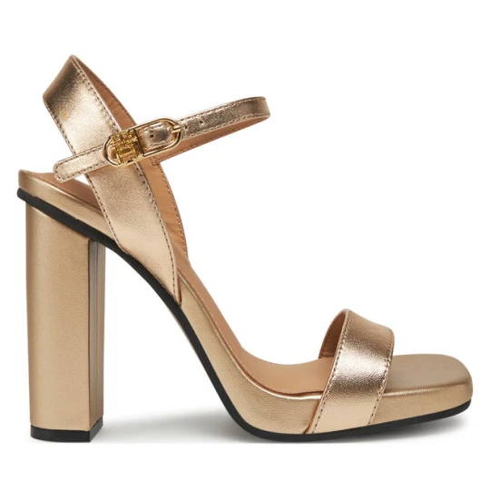 Zdjęcie produktu Sandały Tommy Hilfiger High Heel Golden Leather Sandal FW0FW08674 Złoty