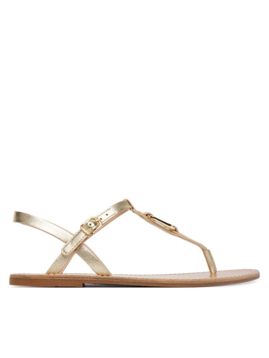 Zdjęcie produktu Sandały Tommy Hilfiger Leather Thong Sandal Gold FW0FW09331 Złoty