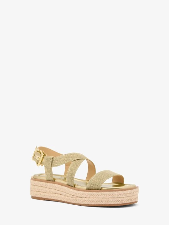 Zdjęcie produktu Sandały typu espadryle Lynnz błyszczącej siateczki z łańcuszka Michael Kors BLADOZŁOTY (Złoty)
