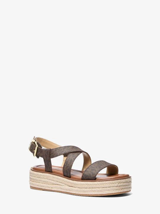 Zdjęcie produktu Sandały typu espadryle na platformie Lynn z charakterystycznym logo Michael Kors BRĄZOWY (Brązowy)