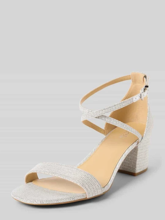 Zdjęcie produktu Sandały na obcasie z fakturowanym wzorem Model „Serena” Michael Kors Srebrny