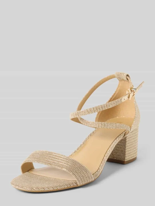 Zdjęcie produktu Sandały na obcasie z fakturowanym wzorem Model „Serena” Michael Kors Złoty