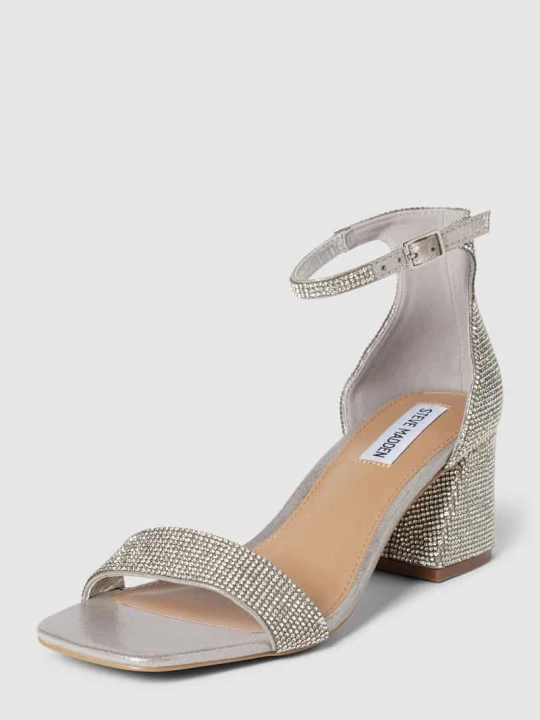 Zdjęcie produktu Sandały z obszyciem ozdobnymi kamieniami model ‘EPIX-R’ Steve Madden Srebrny