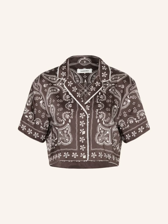 Zdjęcie produktu Sandro Bluzka Koszulowa Z Satyny beige