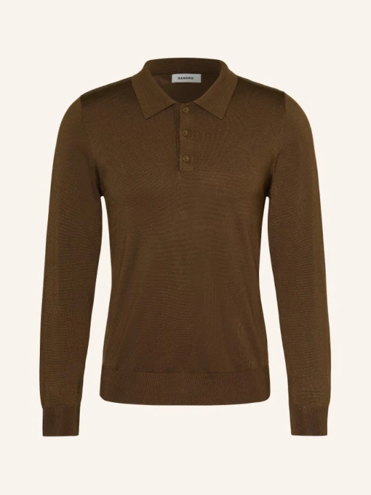 Zdjęcie produktu Sandro Dzianinowa Koszulka Polo braun BRĄZOWY