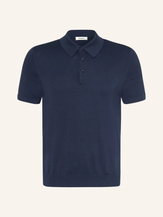 Zdjęcie produktu Sandro Dzianinowa Koszulka Polo Z Jedwabiem blau GRANATOWY