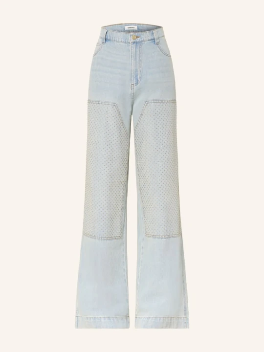 Zdjęcie produktu Sandro Dżinsy Z Szerokimi Nogawkami I Ozdobnymi Kamieniami blau J002 LIGHT BLUE JEAN