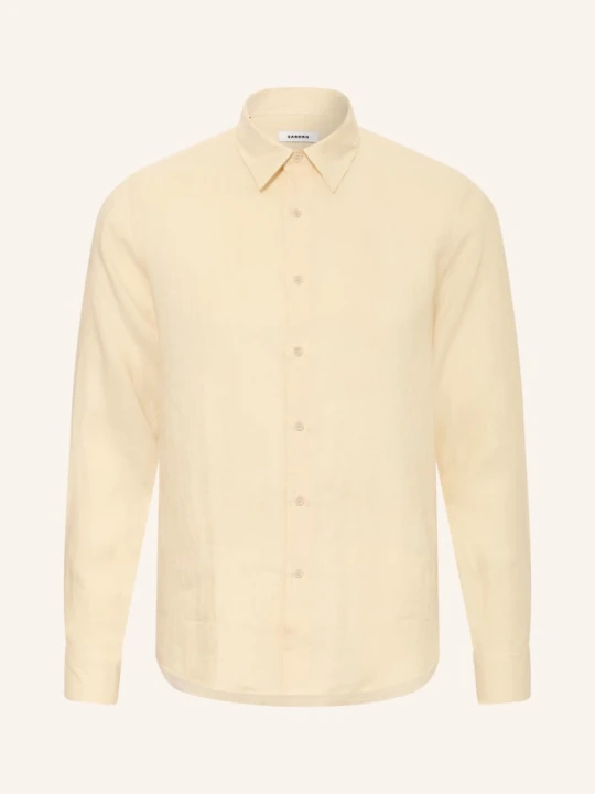 Zdjęcie produktu Sandro Koszula Lniana O Regularnym Kroju beige JASNOŻÓŁTY
