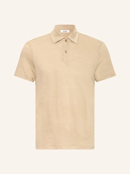 Zdjęcie produktu Sandro Koszulka Polo Z Lnu beige JASNOBRĄZOWY