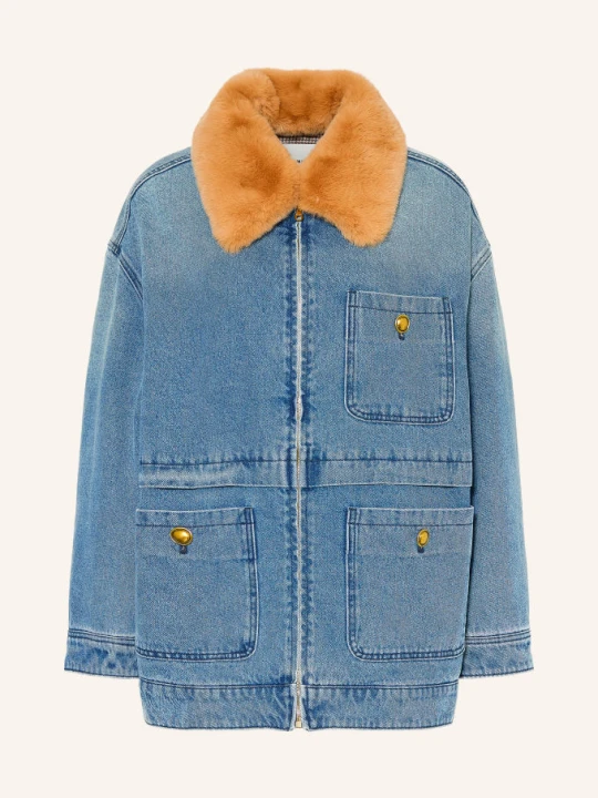Zdjęcie produktu Sandro Kurtka Dżinsowa Z Odpinanym Sztucznym Futrem blau 4785 BLUE JEAN