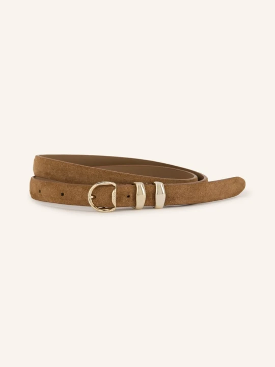 Zdjęcie produktu Sandro Pasek Skórzany beige brązowy