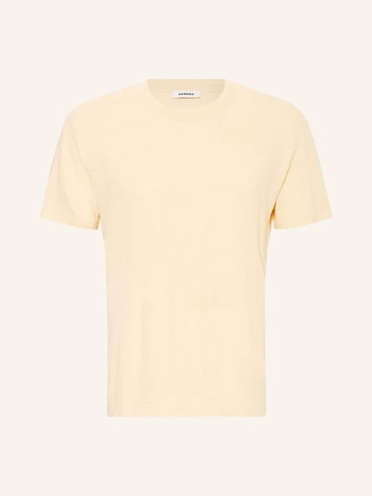 Zdjęcie produktu Sandro T-Shirt Z Lnu beige JASNOŻÓŁTY