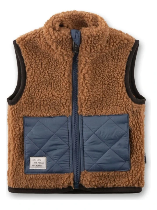 Zdjęcie produktu Sanetta Kidswear Kamizelka pluszowa w kolorze jasnobrązowym rozmiar: 116