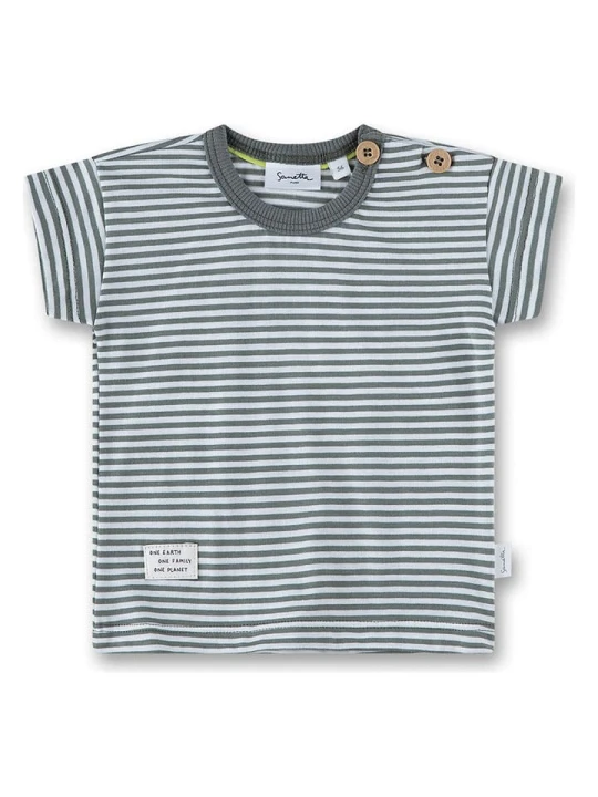 Zdjęcie produktu Sanetta Kidswear Koszulka w kolorze antracytowo-białym rozmiar: 74