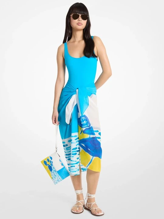 Zdjęcie produktu Sarong z bawełnianego batystu Michael Kors × Christina Zimpel BIAŁY (Biały)