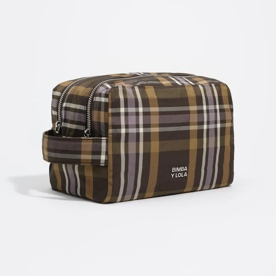 Zdjęcie produktu Saszetka podwójna duża żakard tartan hunter green BIMBA Y LOLA