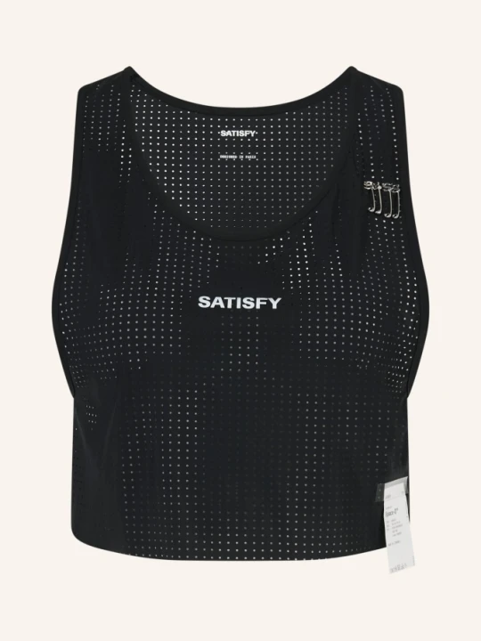 Zdjęcie produktu Satisfy Koszulka Do Biegania Space-O Cropped schwarz CZARNY