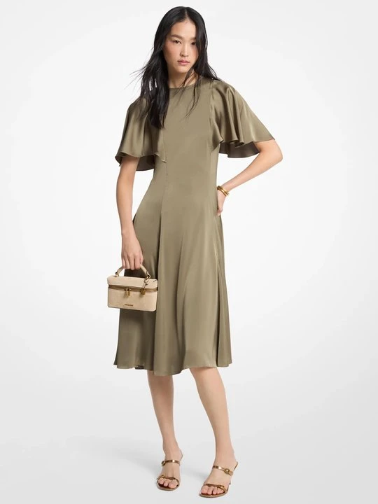 Zdjęcie produktu Satynowa sukienka midi z kapturem Michael Kors