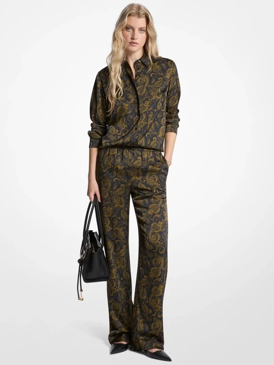Zdjęcie produktu Satynowe spodnie od piżamy z nadrukiem paisley Michael Kors