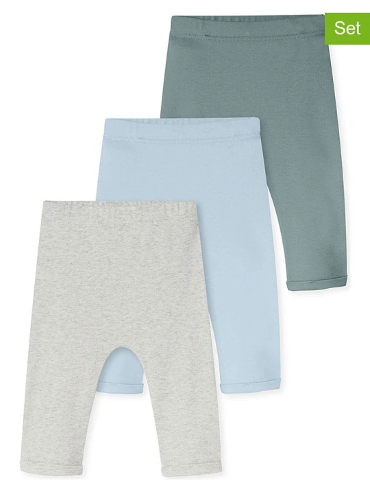 Zdjęcie produktu Schiesser Legginsy (3 pary) w kolorze szarym, błękitnym i zielonym rozmiar: 74/86