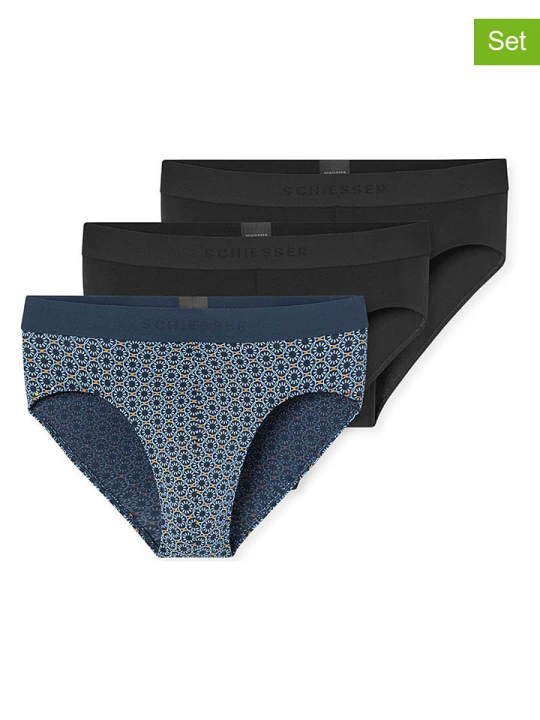 Zdjęcie produktu Schiesser Slipy (3 pary) w kolorze granatowo-czarnym rozmiar: XXL