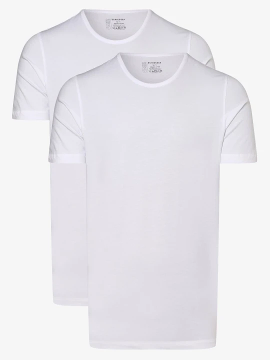 Zdjęcie produktu Schiesser T-shirty pakowane po 2 szt. Mężczyźni Bawełna biały