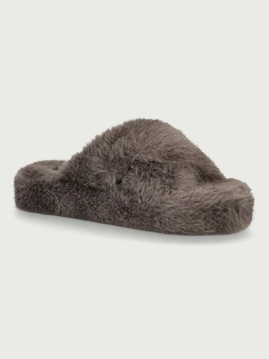 Zdjęcie produktu Scholl klapki damskie FLUFFY CROSS brązowy
