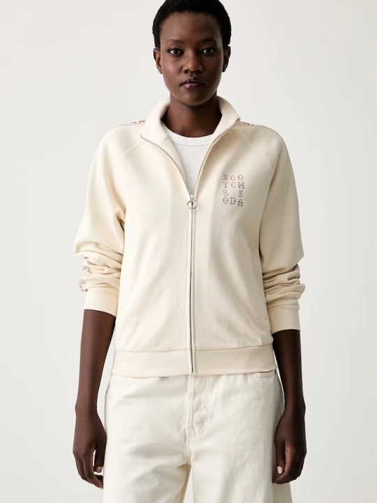 Zdjęcie produktu Scotch & Soda bluza rozpinana damska z bawełną beżowy