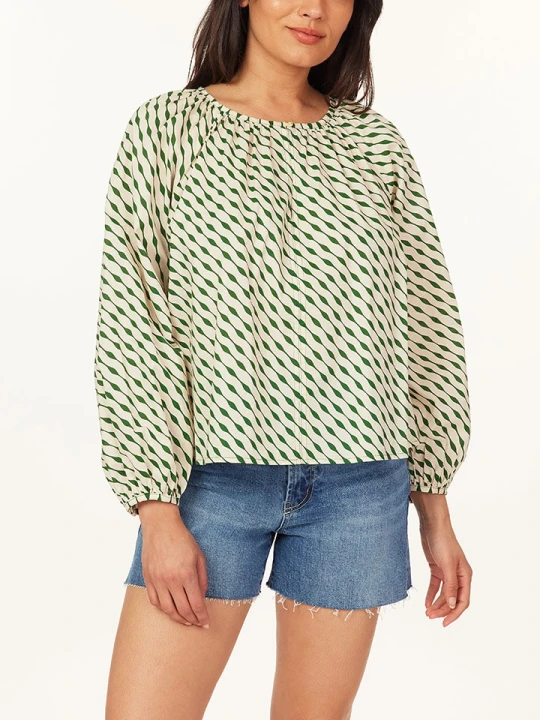 Zdjęcie produktu Scotch & Soda Bluzka w kolorze beżowo-zielonym rozmiar: XL