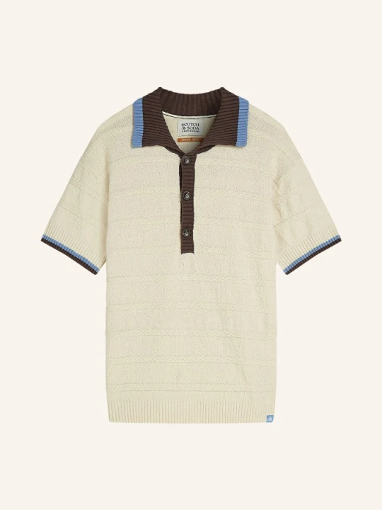 Zdjęcie produktu Scotch & Soda Dzianinowa Koszulka Polo O Luźnym Kroju weiss biały