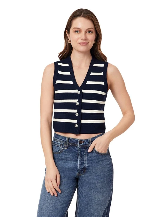 Zdjęcie produktu Scotch & Soda Kamizelka dzianinowa w kolorze granatowo-białym rozmiar: S