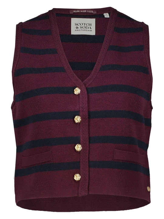 Zdjęcie produktu Scotch & Soda Kamizelka w kolorze bordowo-granatowym rozmiar: S