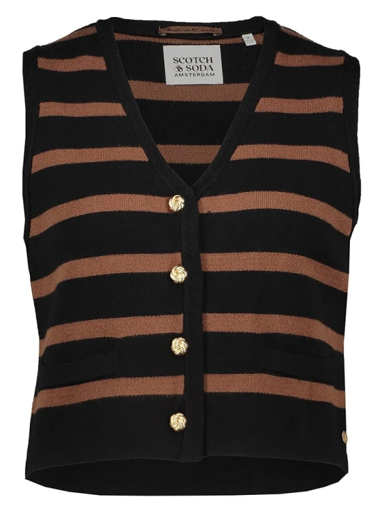 Zdjęcie produktu Scotch & Soda Kamizelka w kolorze czarno-jasnobrązowym rozmiar: M