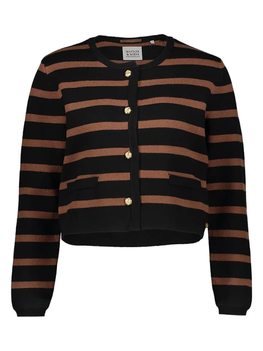 Zdjęcie produktu Scotch & Soda Kardigan w kolorze czarno-jasnobrązowym rozmiar: XL