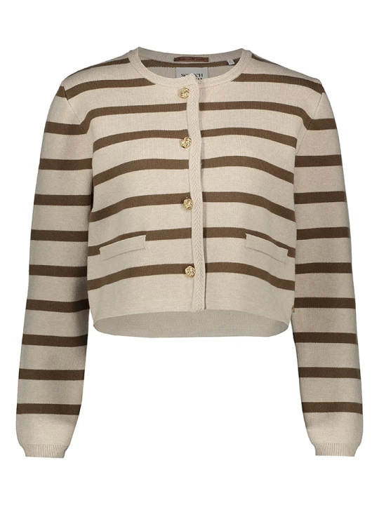 Zdjęcie produktu Scotch & Soda Kardigan w kolorze kremowo-brązowym rozmiar: XL