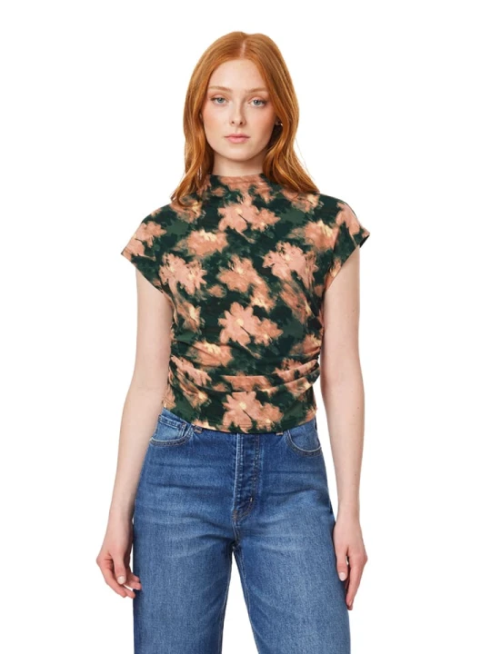 Zdjęcie produktu Scotch & Soda Koszulka w kolorze ciemnozielono-jasnoróżowym rozmiar: XS