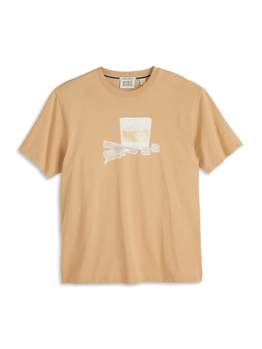 Zdjęcie produktu Scotch & Soda Koszulka w kolorze jasnobrązowym rozmiar: S