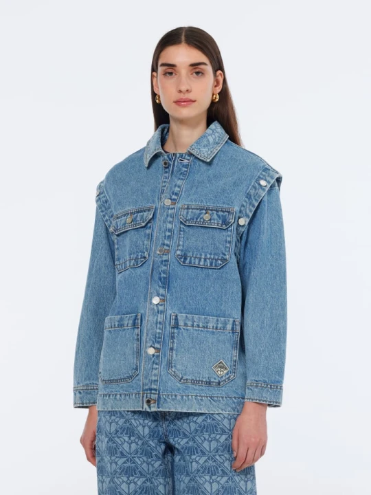 Zdjęcie produktu Scotch & Soda Kurtka dżinsowa w kolorze niebieskim rozmiar: XS