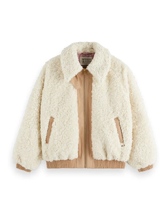 Zdjęcie produktu Scotch & Soda Kurtka pluszowa w kolorze kremowo-karmelowym rozmiar: XL