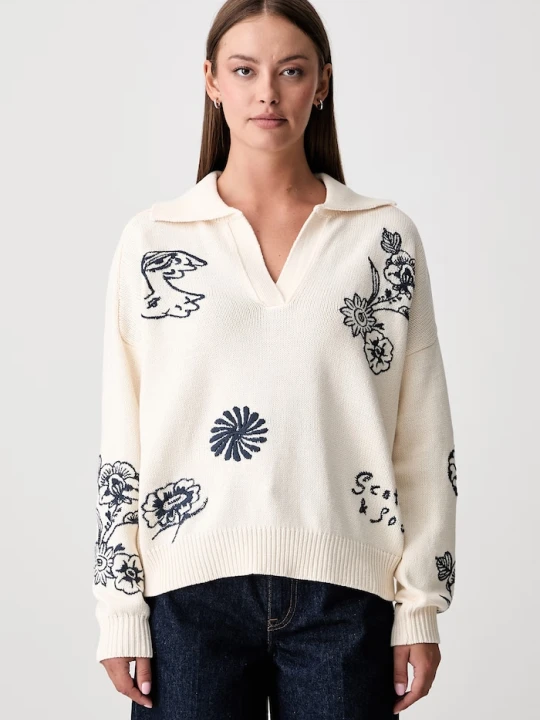 Zdjęcie produktu Scotch & Soda sweter damski z bawełną beżowy
