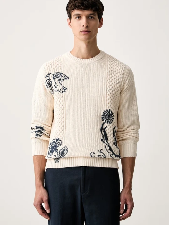 Zdjęcie produktu Scotch & Soda sweter męski bawełniany beżowy