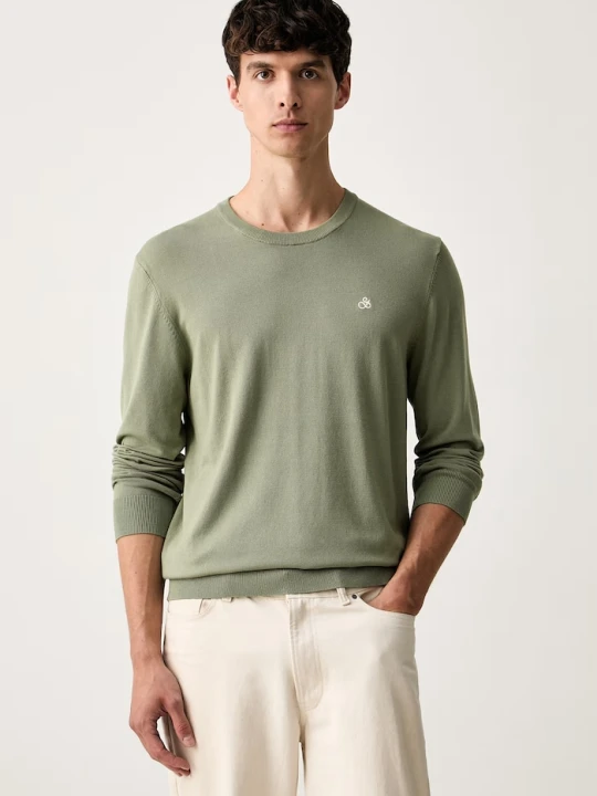 Zdjęcie produktu Scotch & Soda sweter męski z wiskozą zielony