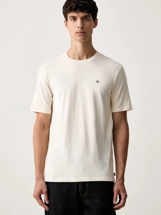 Zdjęcie produktu Scotch & Soda T-shirt męski bawełniany beżowy