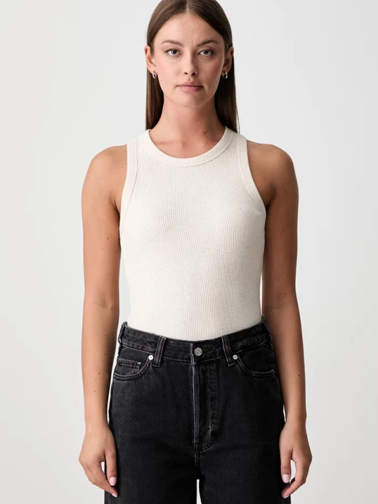Zdjęcie produktu Scotch & Soda top damski bawełniany z elastanem beżowy