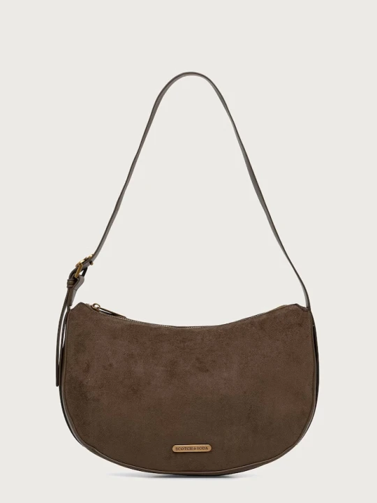 Zdjęcie produktu Scotch & Soda torebka hobo damska z imitacji zamszu zielony