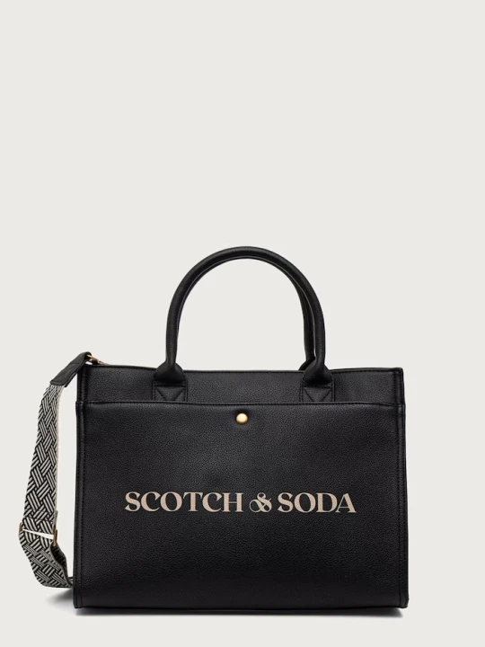 Zdjęcie produktu Scotch & Soda torebka tote z imitacji skóry czarny