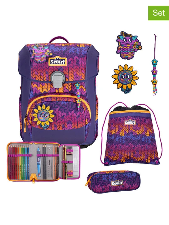 Zdjęcie produktu Scout 5-częściowy zestaw szkolny "Neo Set Superflash" - 30 x 38 x 27 cm rozmiar: onesize różowy