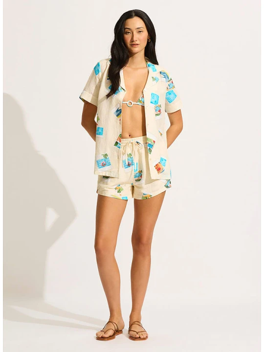 Zdjęcie produktu Seafolly Bluzka w kolorze kremowo-turkusowym rozmiar: L