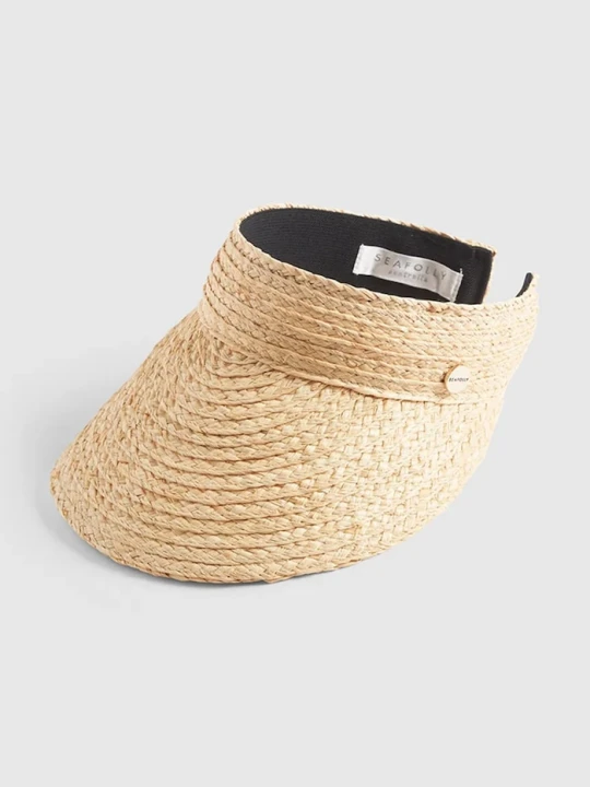 Zdjęcie produktu Seafolly czapka z daszkiem damska Raffia Visor beżowy